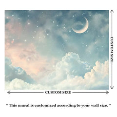 Dreamy Sky Wall Mural – Cloud Nursery Peel-and-Stick Large Removable Design