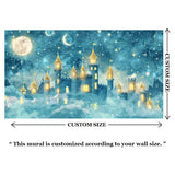 Night Castle Kids Wall Mural – Magical Peel-and-Stick Large Girls Room Design