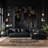 Dark Exotic Leaves Wallpaper – Tropical Peel-and-Stick Living Room Wall Design