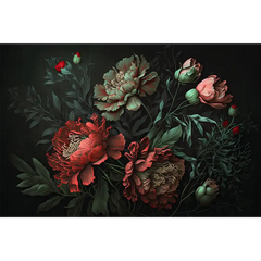 Dark Elegant Floral Wallpaper – Moody Peel-and-Stick Bedroom Accent Wall