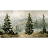 Misty Pine Forest Wall Mural – Nature Peel-and-Stick Large Removable Design