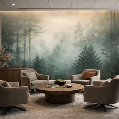 Misty Forest Wall Mural