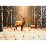 Winter Forest Deer Wall Mural – Nature Peel-and-Stick Large Removable Design