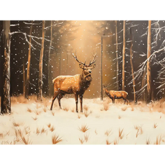 Winter Forest Deer Wall Mural