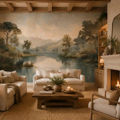 Whispering Lakeside Panorama Mural