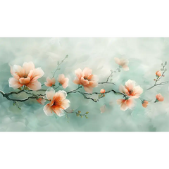 Peach Blossom Wallpaper – Soft Warm Peel-and-Stick Bedroom Wall Design