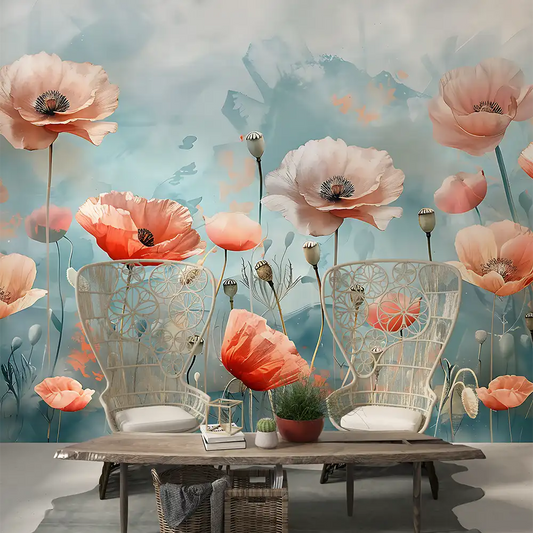 Coral Poppy Flower Wallpaper