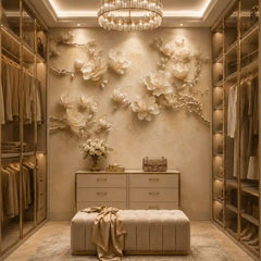 Ivory Magnolia Relief Mural