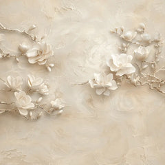 Ivory Magnolia Relief Mural