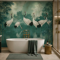 Tranquil Crane Sanctuary Mural Wallpaper