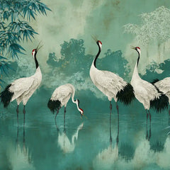 Tranquil Crane Sanctuary Mural Wallpaper