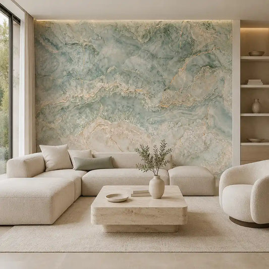 Sage Green Marble Wall Mural