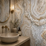 Ivory Onyx Marble Mural