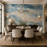 Blue Onyx Marble Mural