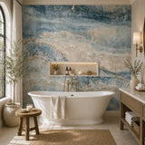 Blue Onyx Marble Mural