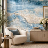 Blue Onyx Marble Mural