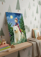 Magical Polar Bear Winter Night Journey Poster – Kids Room Bedroom Wall Art