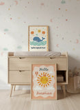 Hello Sunshine and Splish Splash Fun Kids Poster Set – Nursery Wall Art