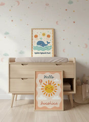 Hello Sunshine and Splish Splash Fun Kids Poster Set – Nursery Wall Art