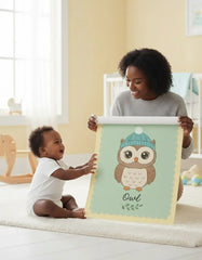 Forest Friends Owl and Fox Kids Poster – Nursery Bedroom Wall Art