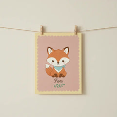Forest Friends Owl and Fox Kids Poster – Nursery Bedroom Wall Art