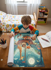 Whimsical Animal Adventure Kids Poster Set – Nursery Bedroom Wall Art