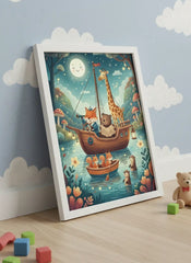 Whimsical Animal Adventure Kids Poster Set – Nursery Bedroom Wall Art