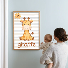 Jungle Animal Nursery Posters – Kids Room Educational Wall Art Set