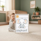 Jungle Animal Nursery Posters – Kids Room Educational Wall Art Set