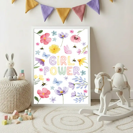 Girl Power Poster – Inspirational Teen Room Girls Bedroom Wall Art