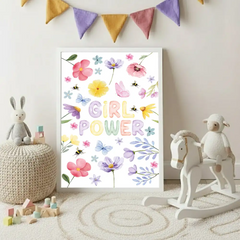 Girl Power Poster – Inspirational Teen Room Girls Bedroom Wall Art