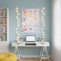 Girl Power Poster – Inspirational Teen Room Girls Bedroom Wall Art