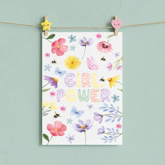 Girl Power Poster – Inspirational Teen Room Girls Bedroom Wall Art