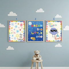 Colorful Dream Big Inspirational Posters – Kids Room Teen Wall Art Set
