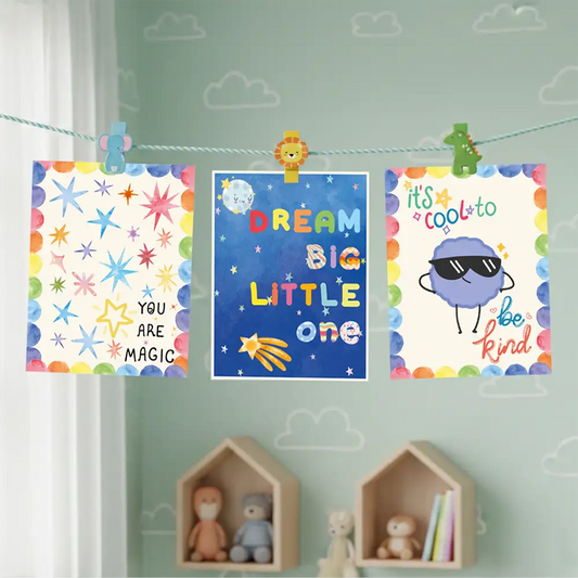 Colorful Dream Big Inspirational Posters – Kids Room Teen Wall Art Set