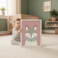 Cute Fox and Bunny Nursery Posters – Kids Room Wall Art Set