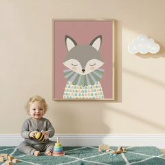 Cute Fox and Bunny Nursery Posters – Kids Room Wall Art Set