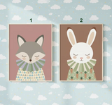 Cute Fox and Bunny Nursery Posters – Kids Room Wall Art Set