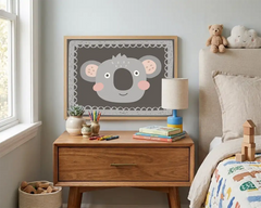 Cute Animal Faces Cartoon Nursery Posters – Kids Room Wall Art Set
