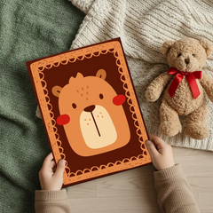 Cute Animal Faces Cartoon Nursery Posters – Kids Room Wall Art Set