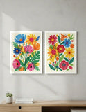 Colorful Modern Floral Poster – Vibrant Bedroom Living Room Wall Art