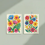 Colorful Modern Floral Poster – Vibrant Bedroom Living Room Wall Art