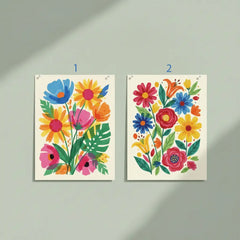 Colorful Modern Floral Poster – Vibrant Bedroom Living Room Wall Art