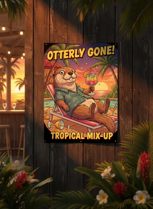 Otterly Gone Tropical Mix-Up Poster – Fun Bedroom Kids Room Wall Art