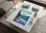 Lake Como Italy Travel Poster – Scenic Bedroom Living Room Wall Art