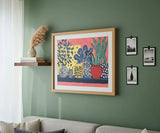 Abstract Potted Plants and Mediterranean Vases Poster – Bedroom Wall Art