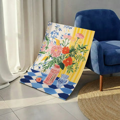 Maximalist Floral Still Life Poster – Bold Bedroom Living Room Wall Art