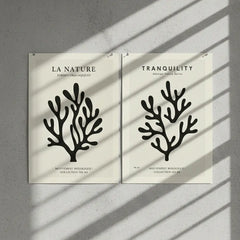 Minimalist Nature Silhouette Poster – Clean Bedroom Office Wall Art
