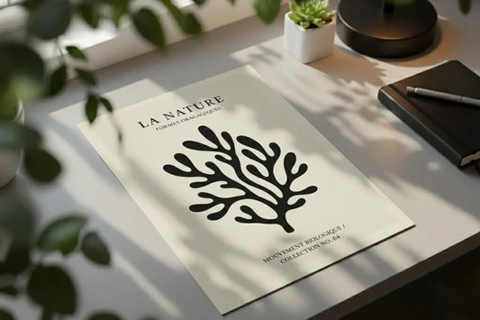 Minimalist Nature Silhouette Poster – Clean Bedroom Office Wall Art