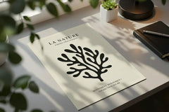 Minimalist Nature Silhouette Poster – Clean Bedroom Office Wall Art